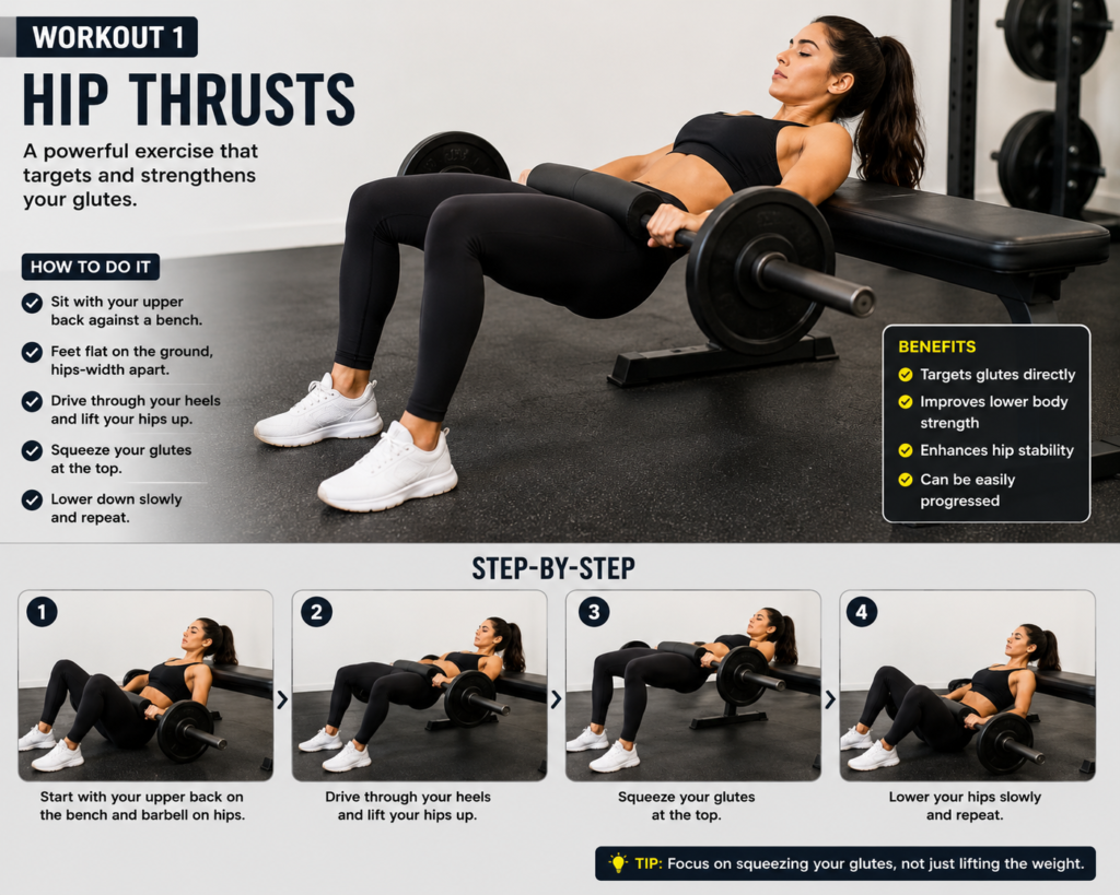 workouts for a butt lift, hip thursts